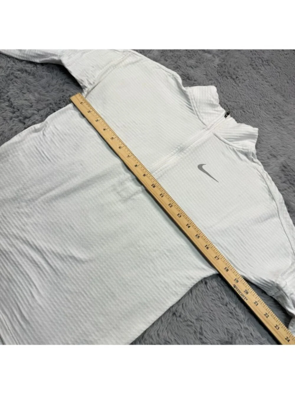 Nike Dri-Fit Shirt Womens XS White Polyester Waffle Knit Performance Golf Sports